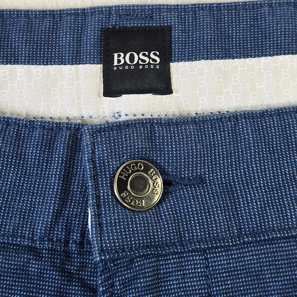 HUGO BOSS Men's Delaware Pants Size 38x32 Casual Blue Performance Stretch Slim